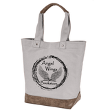 Angel Wings Bookstore Canvas Resort Tote Shopping Totes Color: Concrete $32.75 Winks Design Studio,LLC