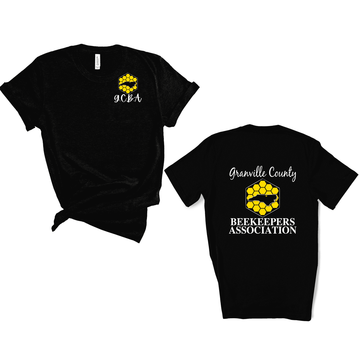 Granville County Beekeepers Association Custom Pocket Image and Full Back Logo T-shirt Design, Short Sleeve - Winks Design Studio,LLC