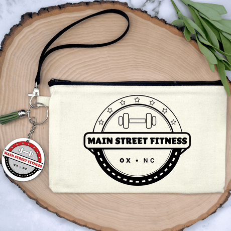 Main Street Fitness Wristlet Cosmetic Bag - Winks Design Studio,LLC