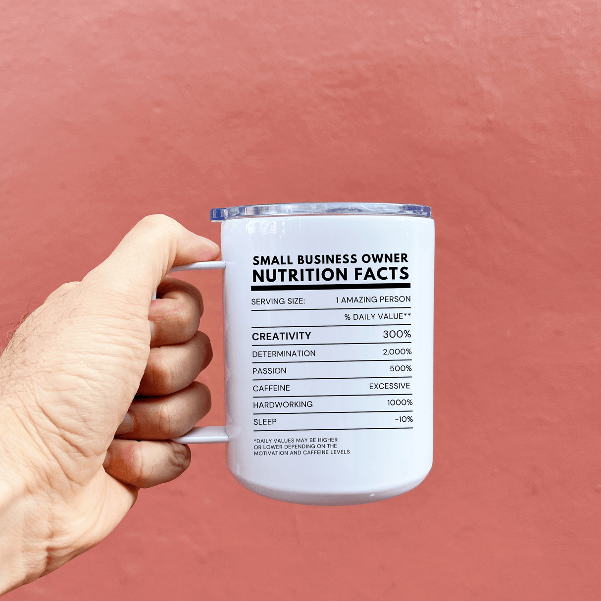 Small Business Owner Nutritional Facts - 13oz Mug