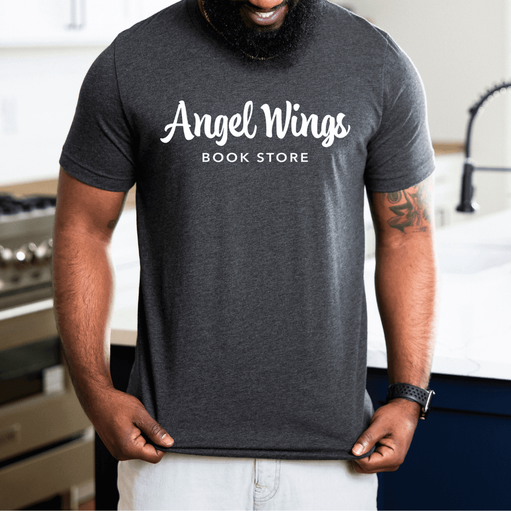 Angel Wings Bookstore Horizontal T-Shirt T-shirt Color: Gray $21.95 Winks Design Studio,LLC