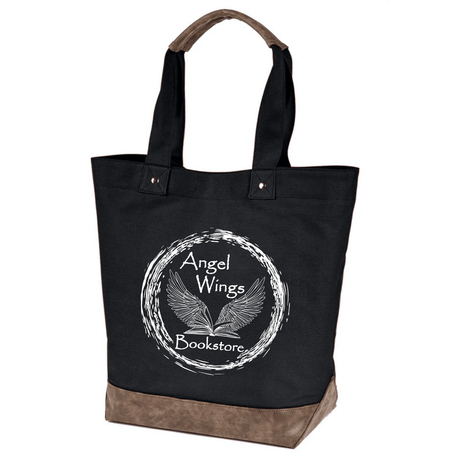 Angel Wings Bookstore Canvas Resort Tote Shopping Totes Color: Black $32.75 Winks Design Studio,LLC
