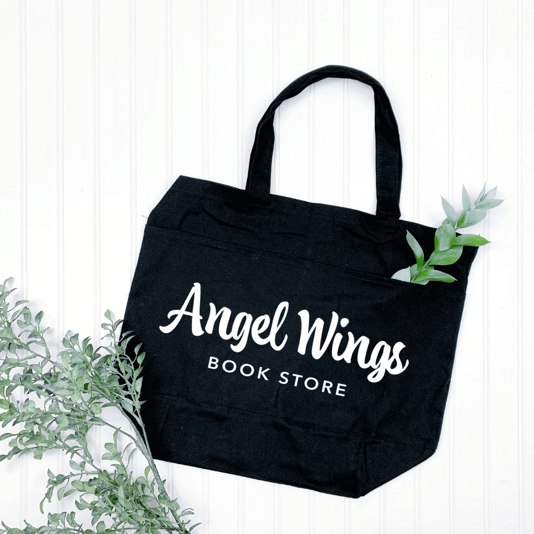 Angel Wings Bookstore Tote with Pockets Tote bag Color: Black $16.99 Winks Design Studio,LLC