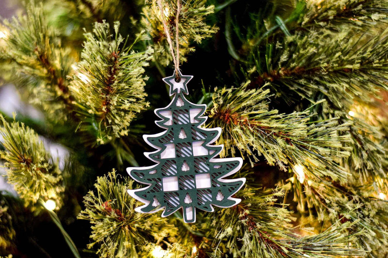 Plaid Christmas Tree Ornament