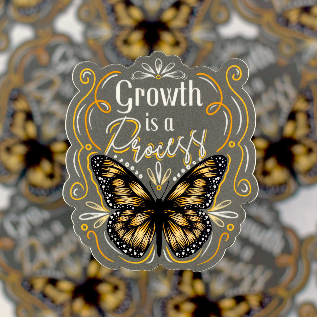 Growth is a Process Vinyl Sticker Vinyl Sticker Winks Design Studio,LLC