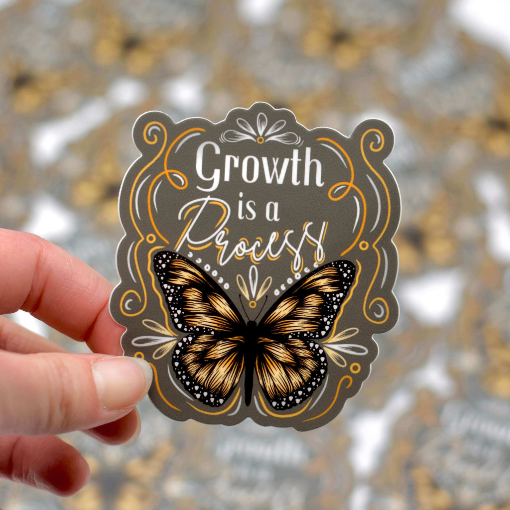 Growth is a Process Vinyl Sticker Vinyl Sticker Winks Design Studio,LLC