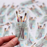 Paint Brushes in Glass Jar