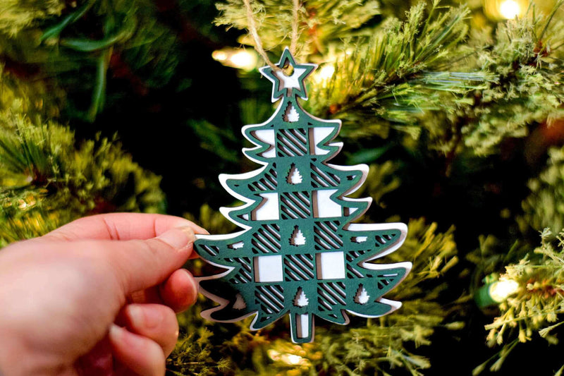 Plaid Christmas Tree Ornament