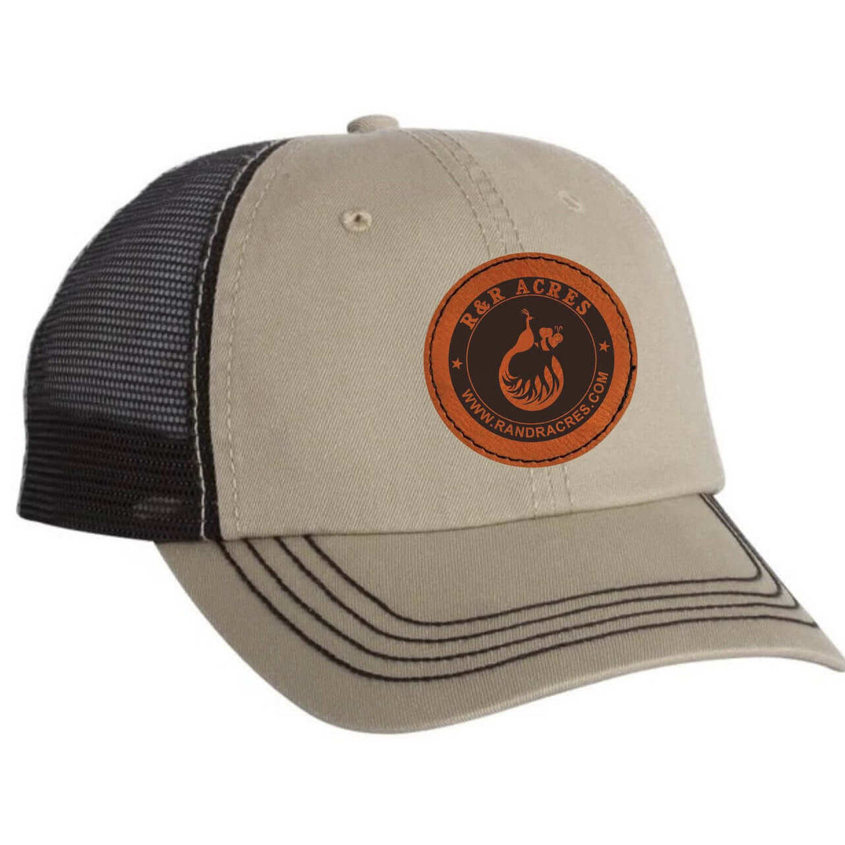 R & R Leather Patch Trucker Hat Hats Winks Design Studio,LLC