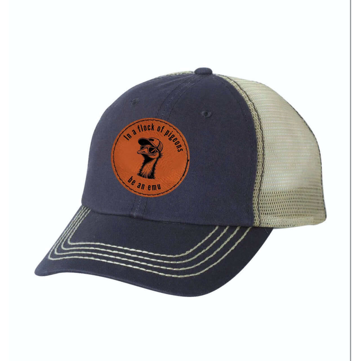 R & R Leather Patch Trucker Hat Hats Winks Design Studio,LLC