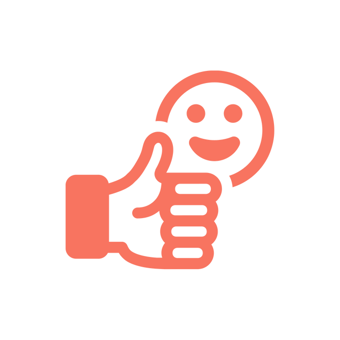 Illustration of a thumbs up and a smiley face