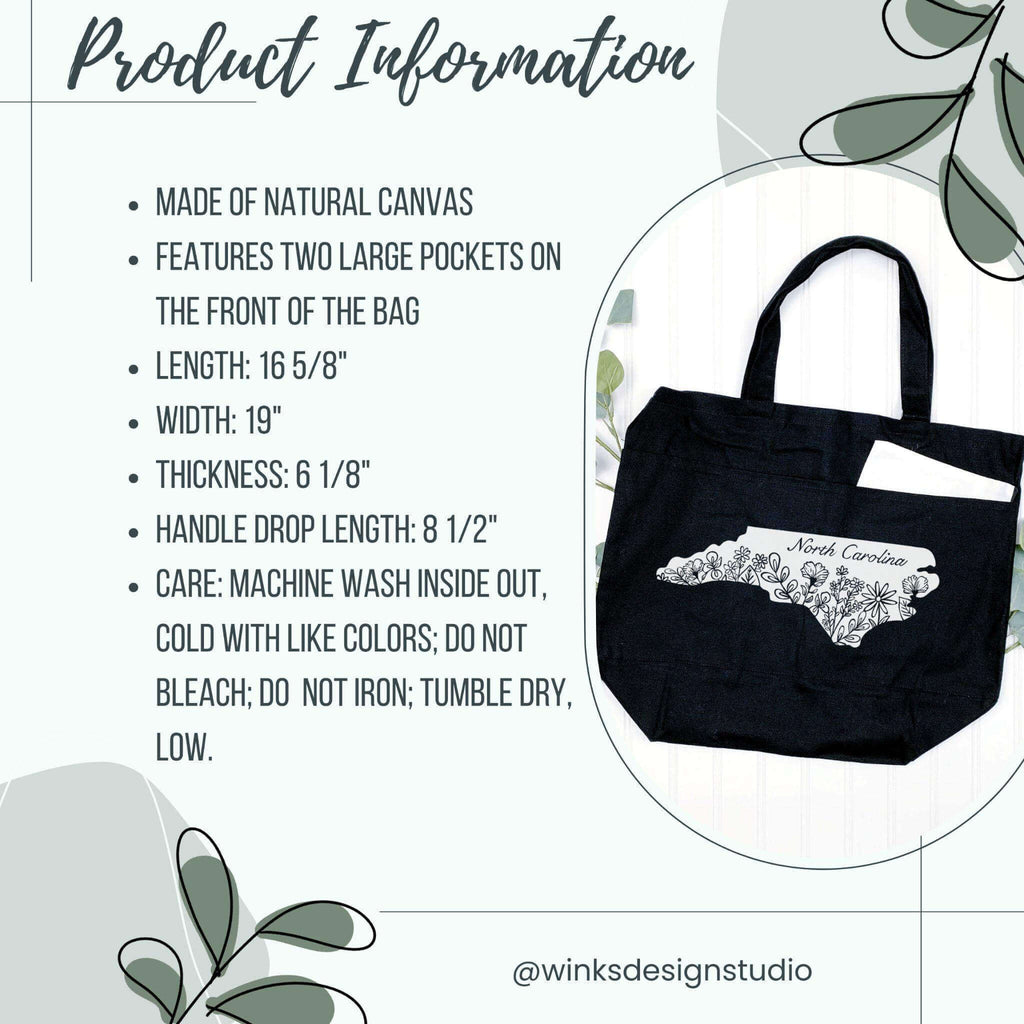 Beekeepers of the Neuse Custom Tote with Pockets - Winks Design Studio,LLC