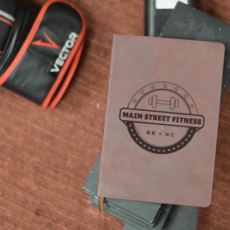 Main Street Fitness Leather Journal - Winks Design Studio,LLC