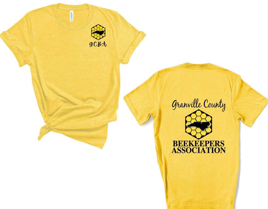 Granville County Beekeepers Association Custom Pocket Image and Full Back Logo T-shirt Design, Short Sleeve - Winks Design Studio,LLC