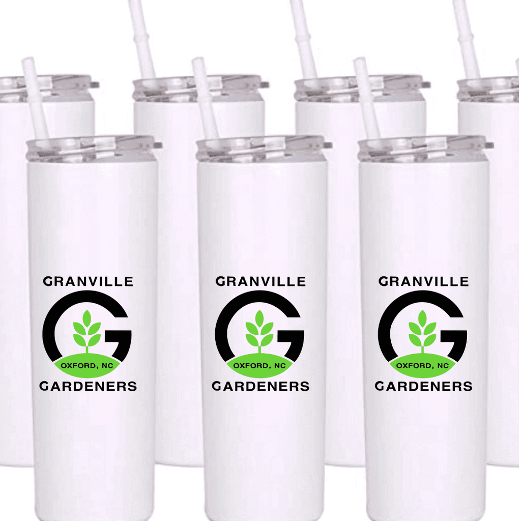 Granville Gardeners Club Custom Logo Tumbler With Straw - Winks Design Studio,LLC