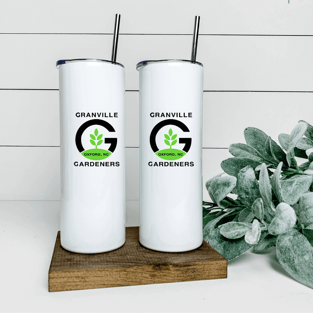 Granville Gardeners Club Custom Logo Tumbler With Straw - Winks Design Studio,LLC