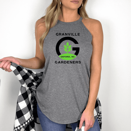 Granville Gardeners Logo Halter Tank - Winks Design Studio,LLC