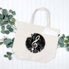 Treble Clef Cotton Canvas Tote Bag with Pockets - Winks Design Studio,LLC