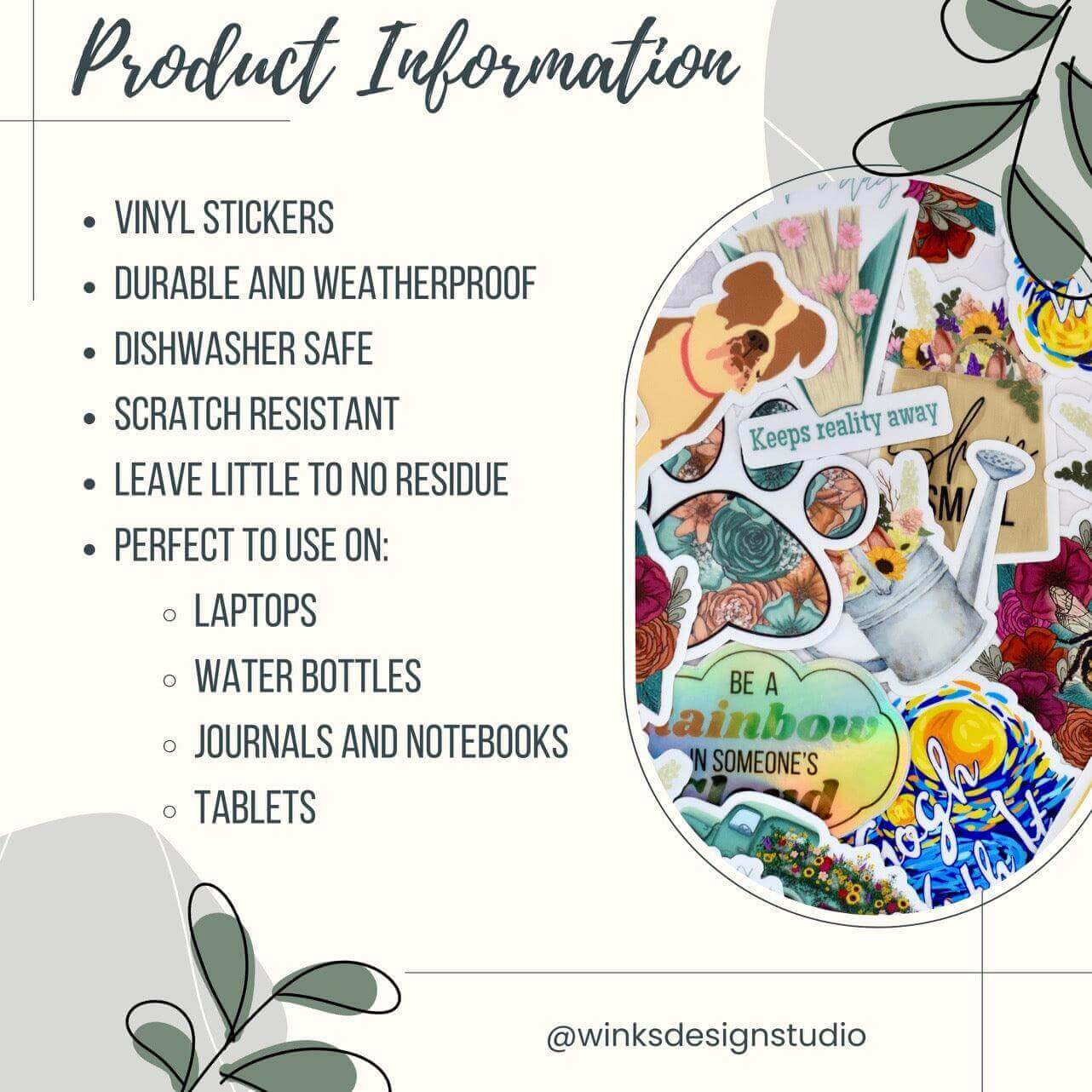 Vintage Watering Can Stickers - Winks Design Studio,LLC