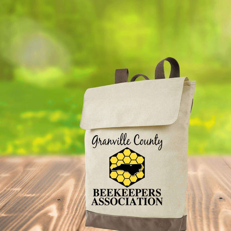 Granville County Beekeepers Association Large Canvas, Top-loading, Laptop Backpack - Winks Design Studio,LLC