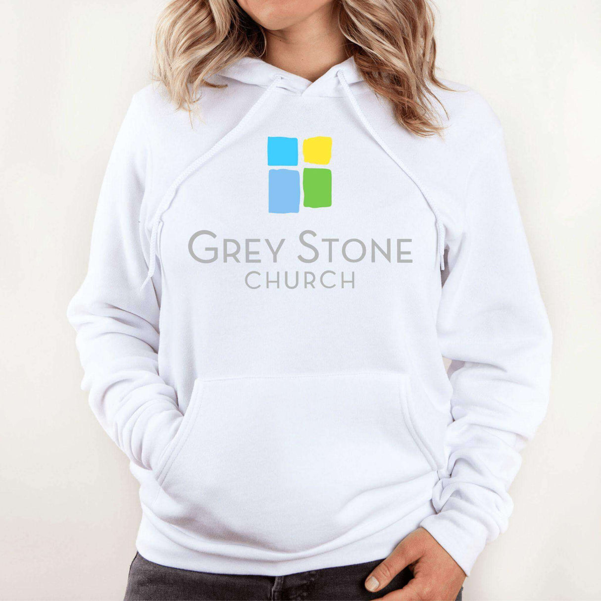 Grey Stone Front Pouch Hoodie - Winks Design Studio,LLC