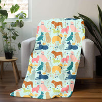 Cute Dog Breed Soft Fleece Blanket 70”x54” - Winks Design Studio,LLC