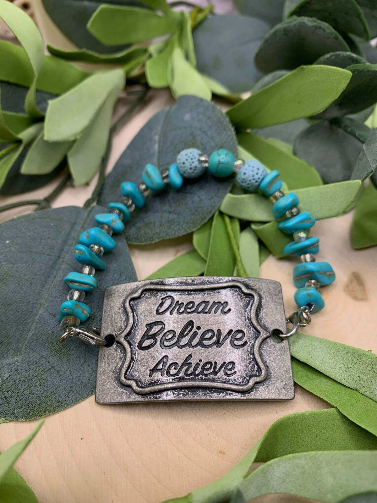 Handmade Beaded Bracelet- Dream Believe Achieve - Winks Design Studio,LLC