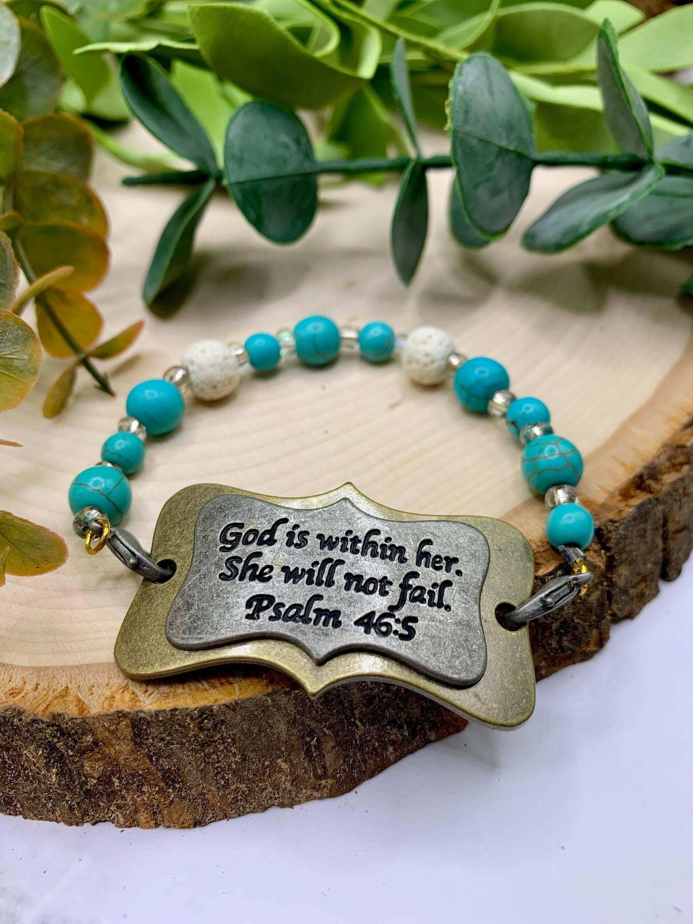 Handmade Beaded Bracelet- Psalm 46:5 - Winks Design Studio,LLC