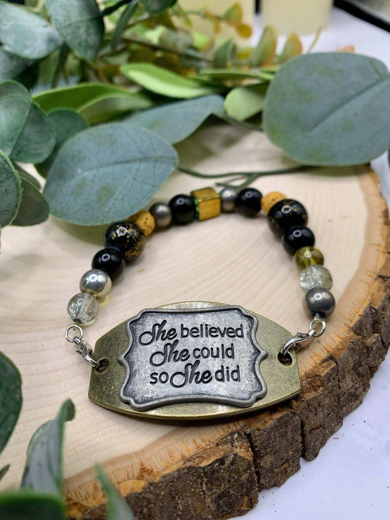 Handmade Beaded Bracelet- She Believed She Could… - Winks Design Studio,LLC