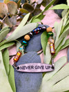 Handmade Beaded Bracelet- Never Give Up Buckle Bracelet, Diffuser Jewelry - Winks Design Studio,LLC