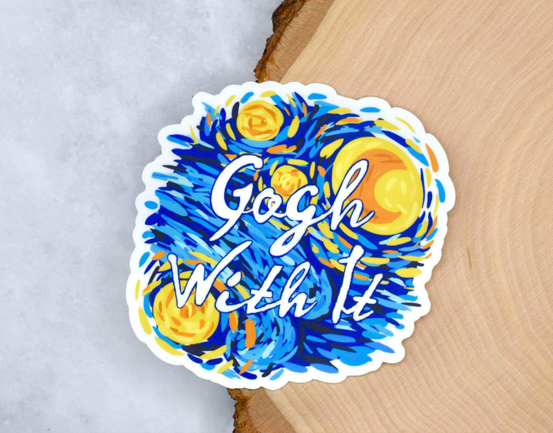 Starry Night Sticker, Gogh With It, 3.5x3.5 in. - Winks Design Studio,LLC