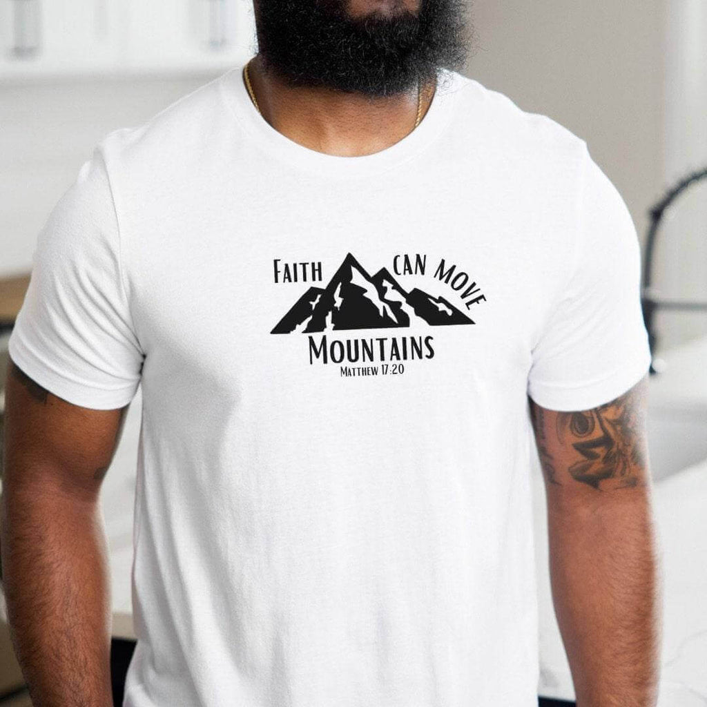 Faith Can Move Mountains Christian T Shirt - Winks Design Studio,LLC
