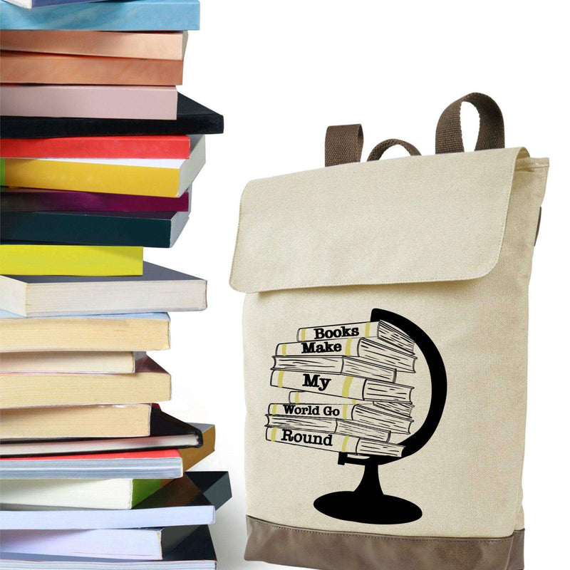 Laptop Bag, Library Bag, Librarian Tote, Teacher Backpack, Canvas Backpack Women, Book Lover Gift, Literary Backpack, Bibliophile - Winks Design Studio,LLC