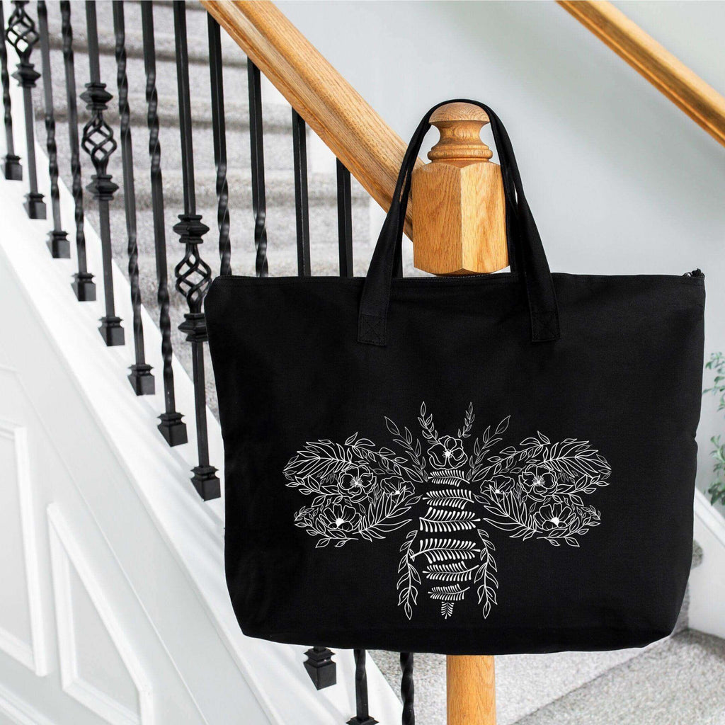 Flower Bee Tote Bag - Winks Design Studio,LLC