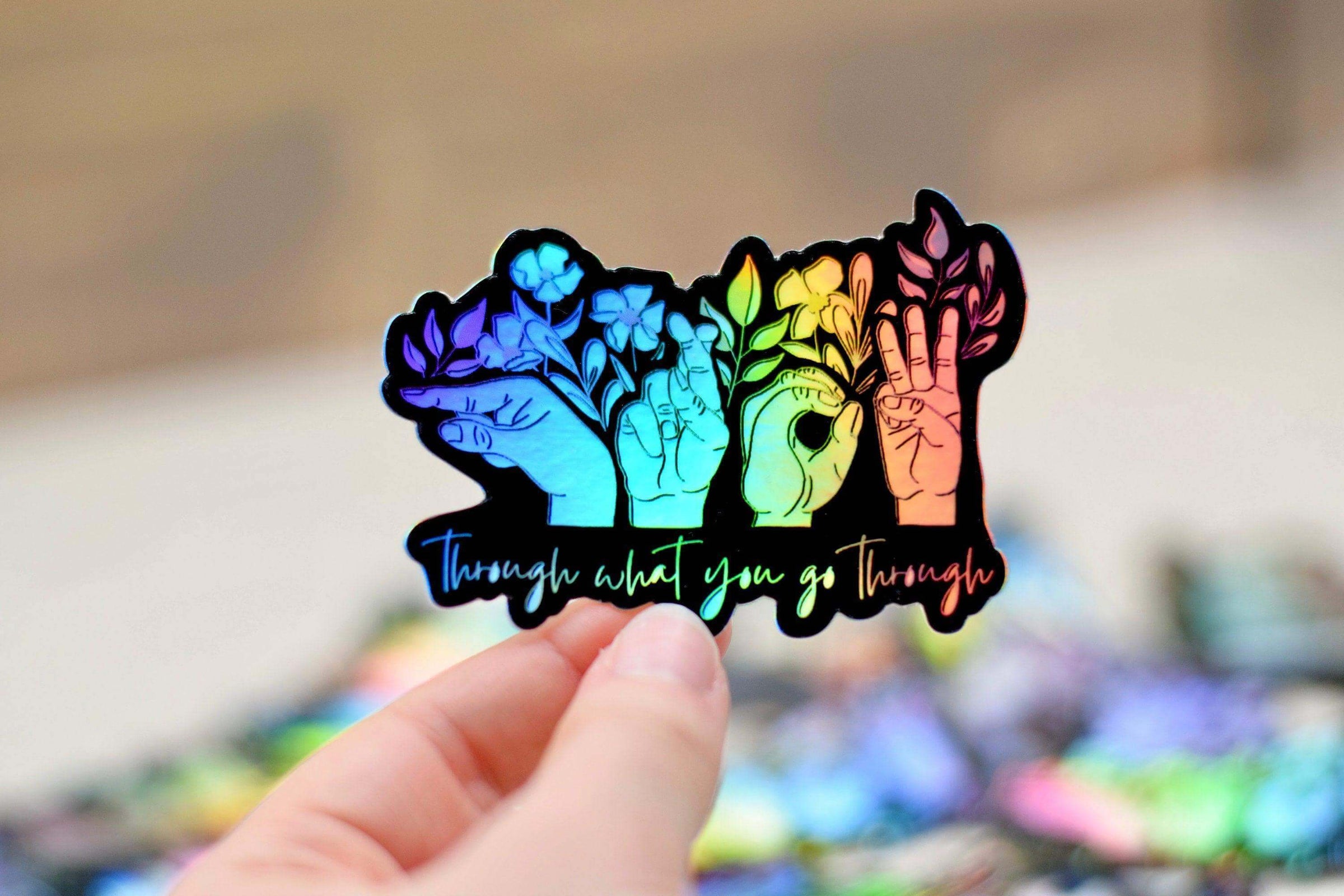 Grow Through What You Go Through ASL Sticker - Winks Design Studio,LLC