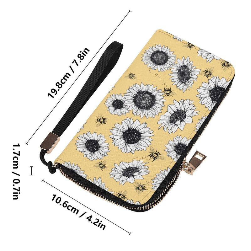 Sunflower Casual Clutch Zippered Wallet - Winks Design Studio,LLC