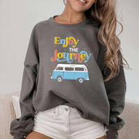70's Retro VW Bus Crewneck Sweatshirt - Enjoy The Journey - Winks Design Studio,LLC