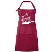 Funny Kitchen Apron With Pockets 34" L x 28"W- My Cooking Is So Fabulous Even The Smoke Detector Cheers Me On - Winks Design Studio,LLC